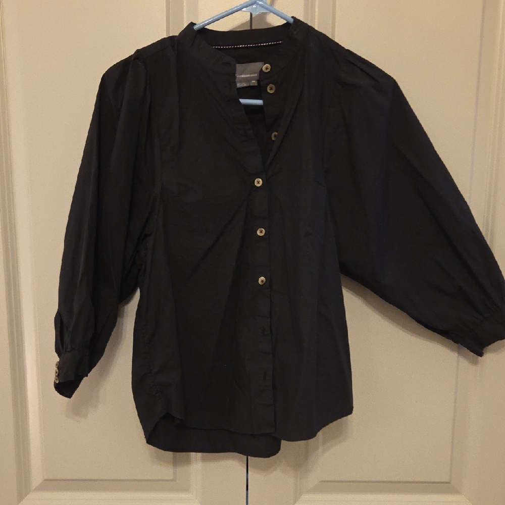 By Anthropologie Black Button-Up Shirt